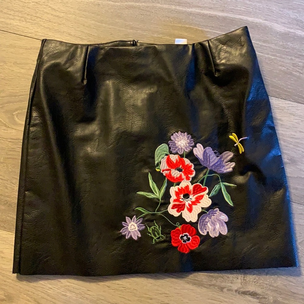 Faux leather mini skirt-H&M